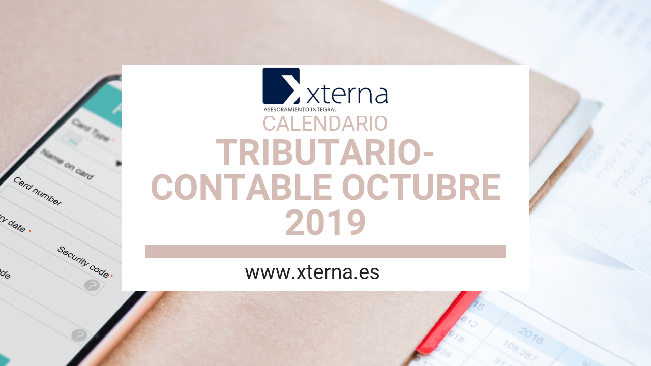 CALENDARIO TRIBUTARIO-CONTABLE OCTUBRE 2019